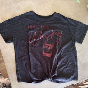 Shyanne western boot barn Black T-Shirt with Red Whiskey Graphic